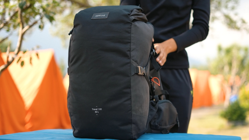 A Person Adjusts a 40L Travel Backpack, Essential Gear for Trekking in The Himalayas