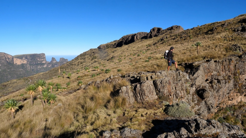 A Hiker Treks Across the Ethiopian Highlands, Preparing for A Successful Journey to The Himalayas